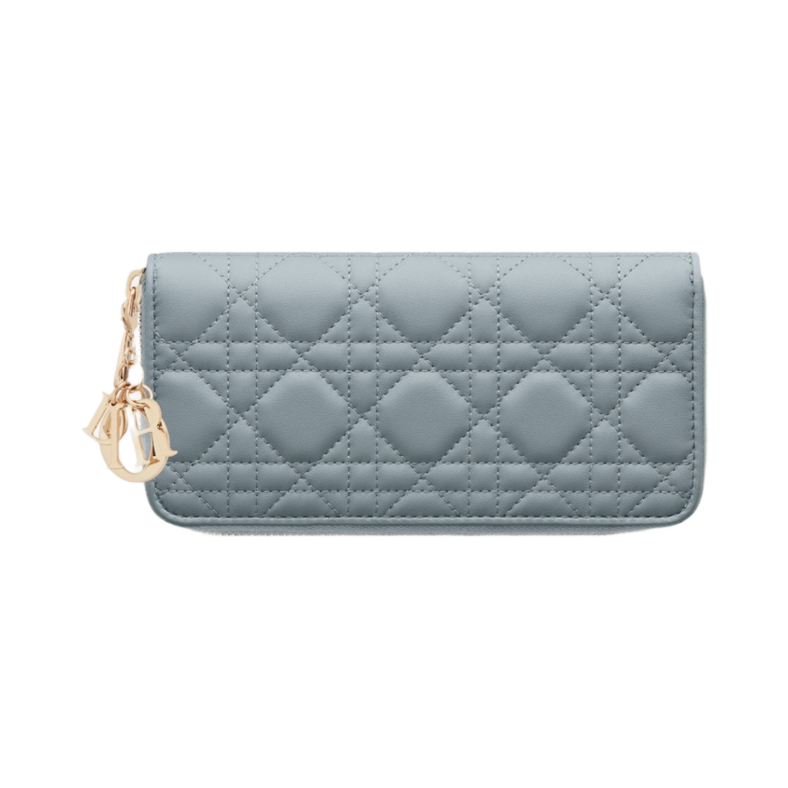 S0007ONMJ-M81B Dior Lady Voyageur Wallet Cloud Blue Cannage Lambskin