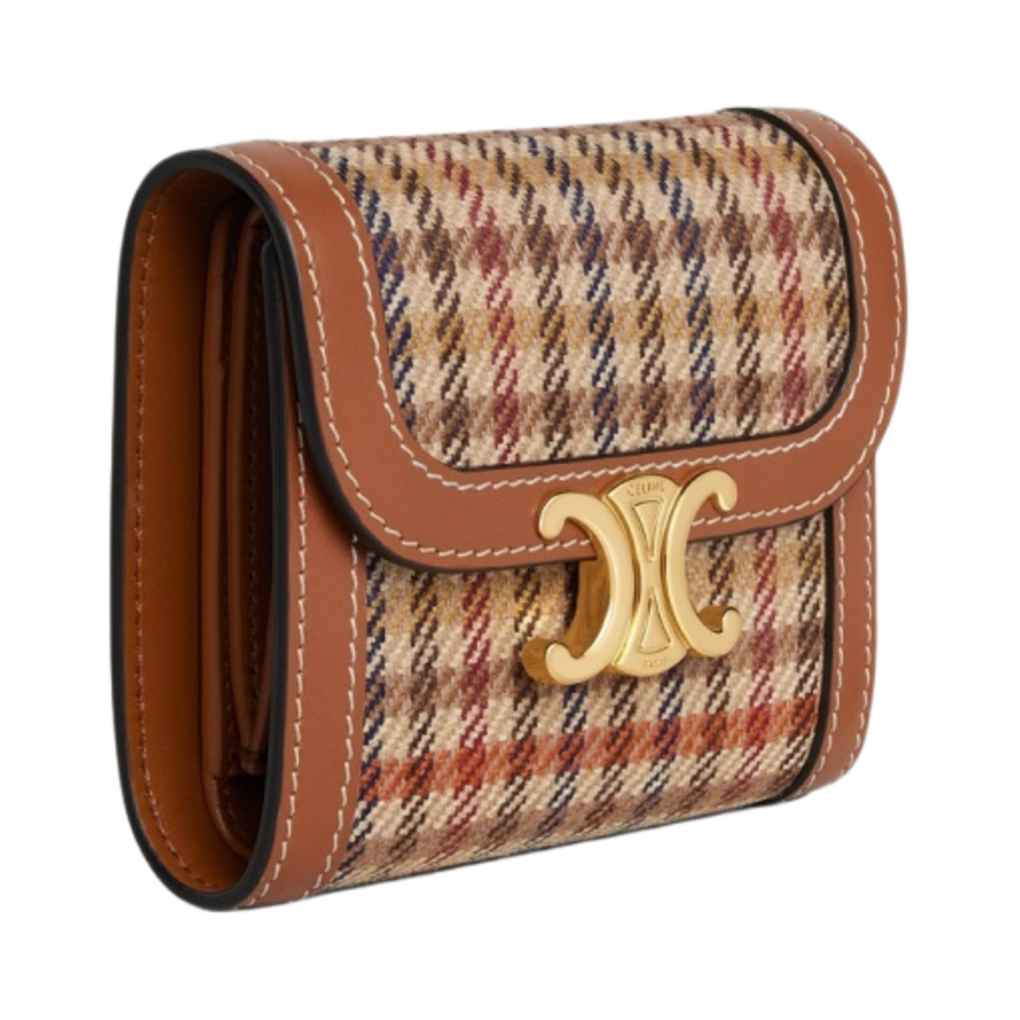 셀린느 트위드 카프스킨 스몰 트리옹프 지갑 멀티컬러(Celine Small Wallet Triomphe in Tweed and Calfskin Multicolor) - 2