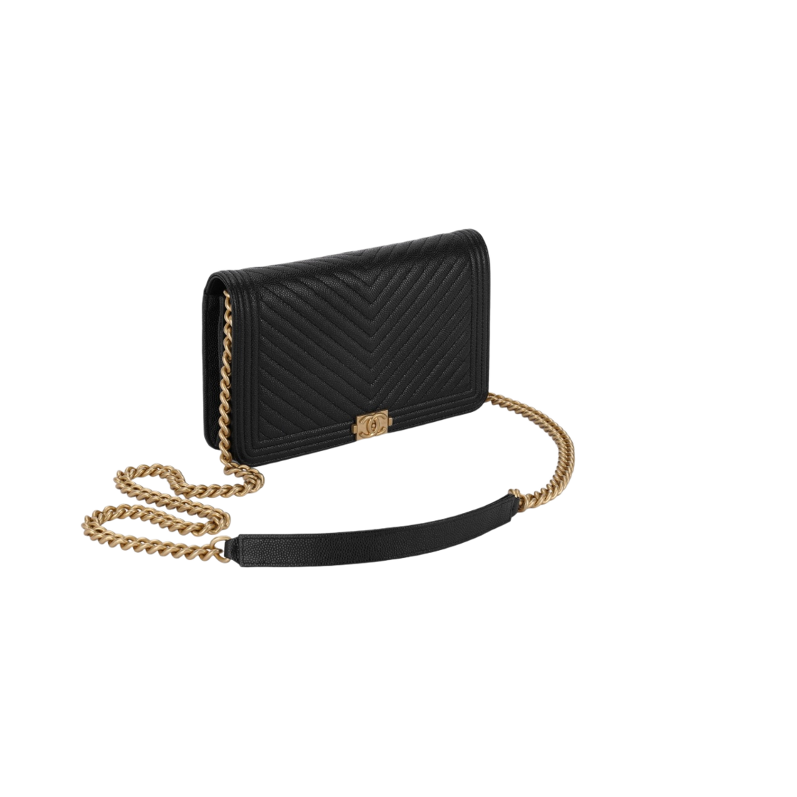 샤넬 보이 샤넬 체인 지갑 그레인드 카프스킨 & 골드 메탈 블랙(Chanel Boy Chanel Wallet On Chain Grained Calfskin & Gold Black) - 2