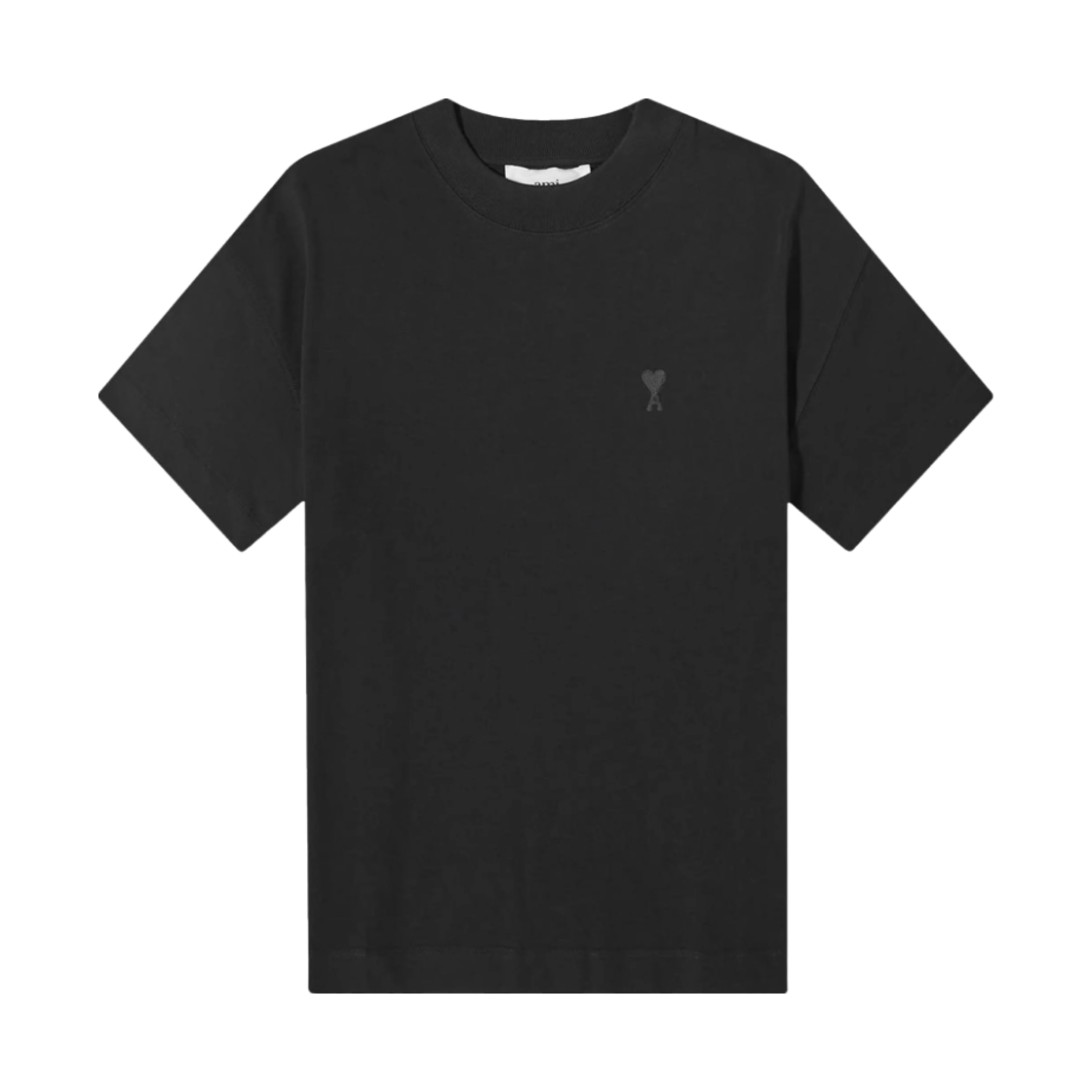아미 톤온톤 하트 로고 티셔츠 블랙(AMI de Coeur Tone-On-Tone T-Shirt Black) - 1