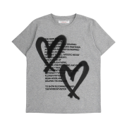 The Museum Visitor Heart Sprayed T-Shirts Grey