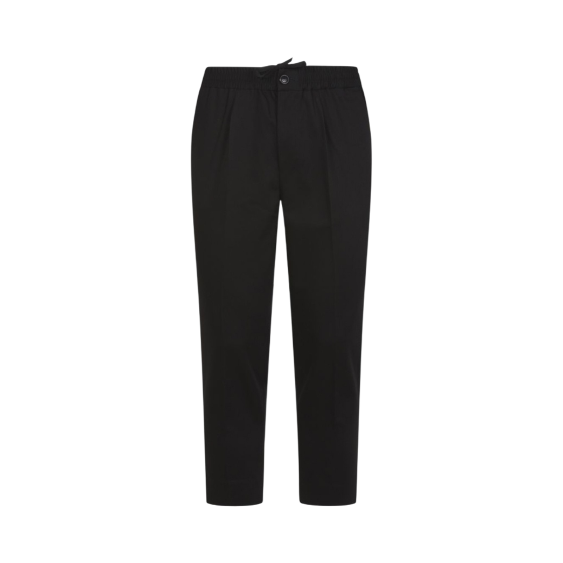 HTR206-CO0020-001 AMI Gabardine Elasticated Waist Trousers Black
