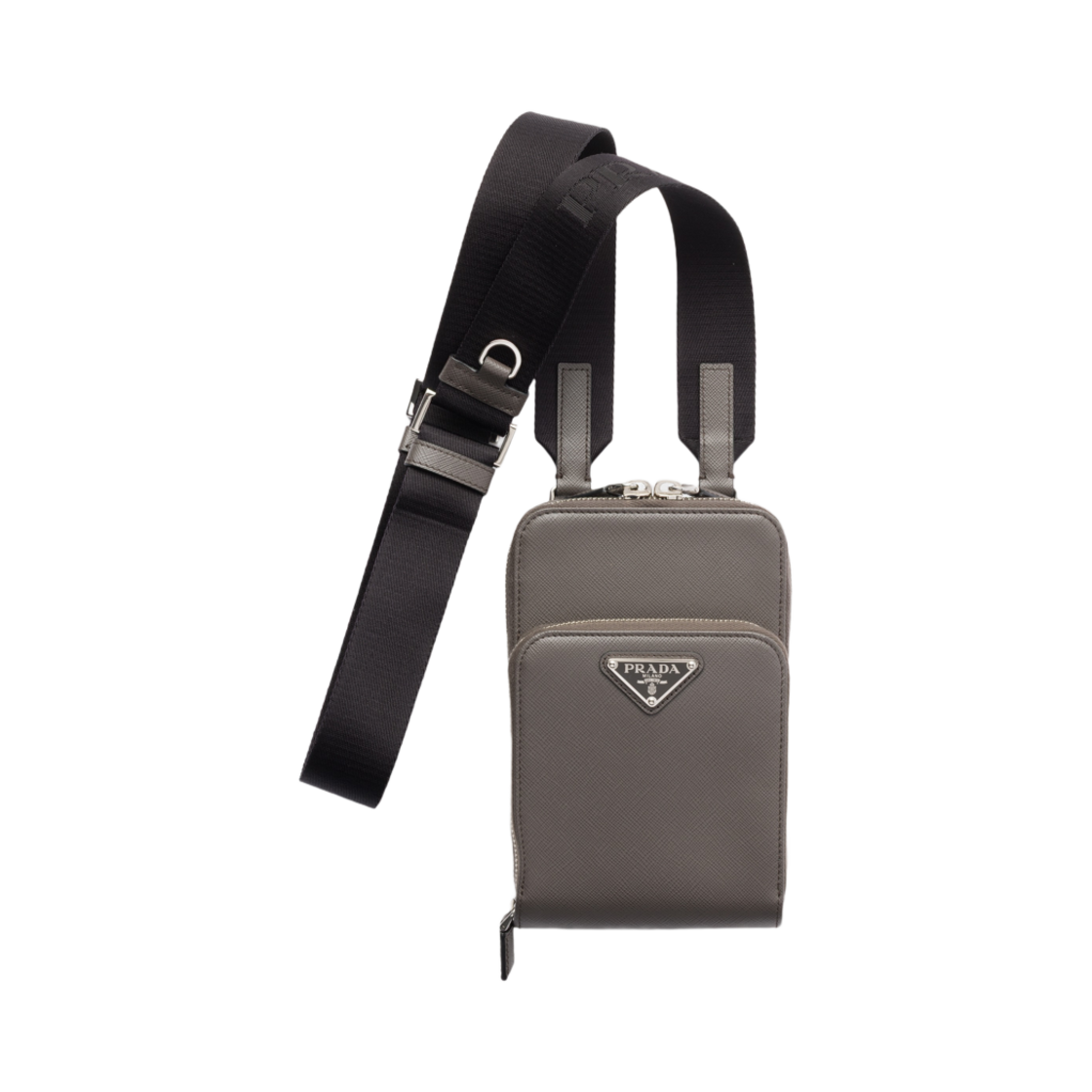 2ZH126-053-F0170 Prada Saffiano Leather Smartphone Case Smoky Gray