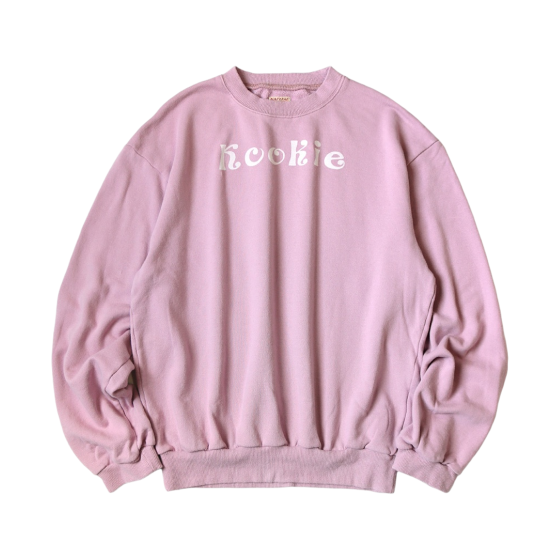 캐피탈 30-플리스 크루 스웨트셔츠 쿠키 패치 핑크 퍼플