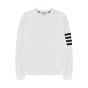 Thom Browne Open Raschel Stitch 4-Bar Sweatshirt White