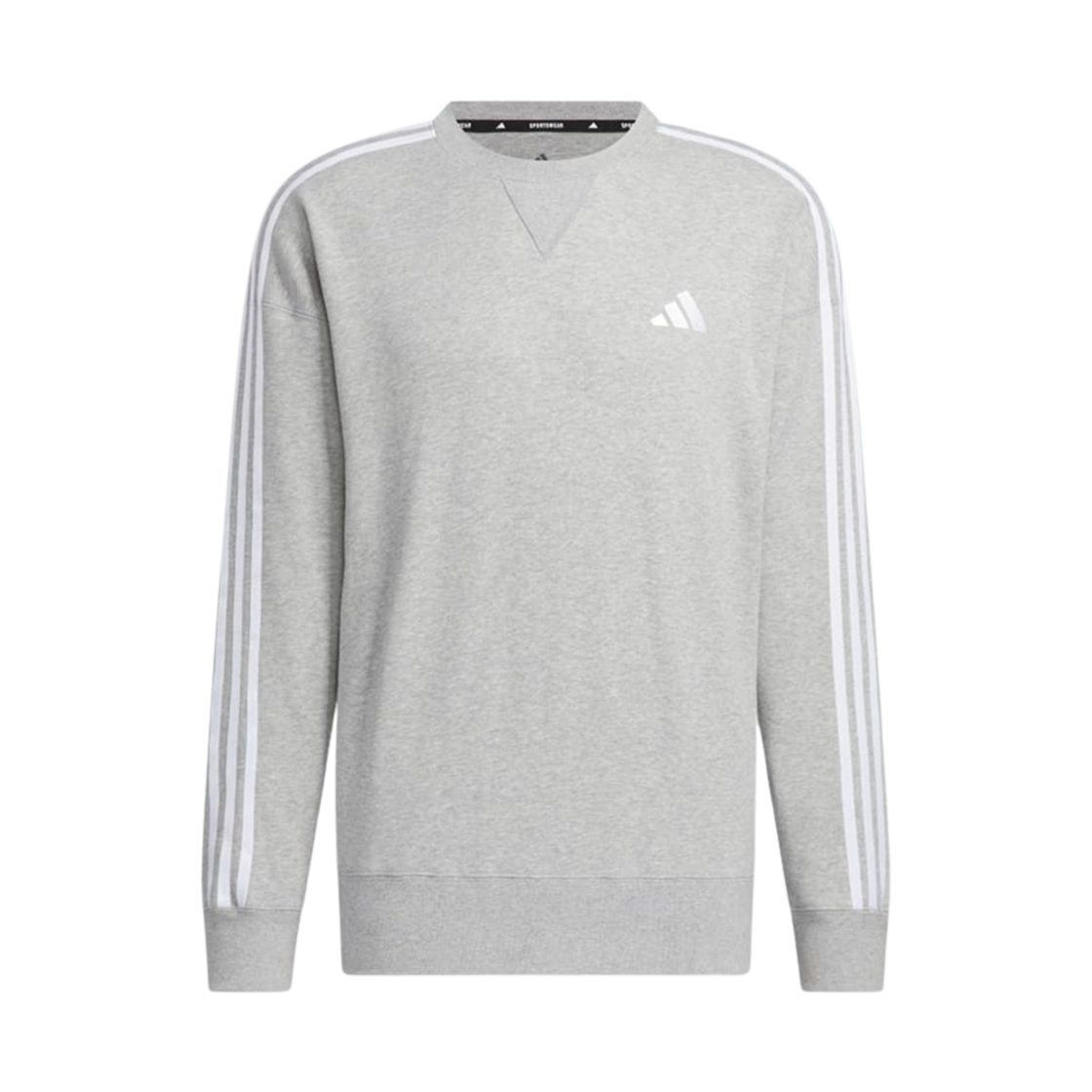JW6931 Adidas Essential+ Loose Fit 3S French Terry Sweatshirt Medium Grey Heather - KR Sizing