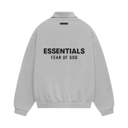 Essentials Fleece Polo Sweatshirt Light Heather Grey - 24FW