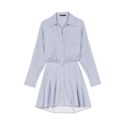 (W) Maje Striped Shirt Dress Light Blue