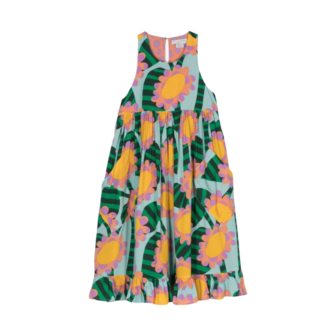 TU1B02Z1603683MC (Kids) Stella McCartney Graphic Flower Sleeveless Dress Blue Multicolour