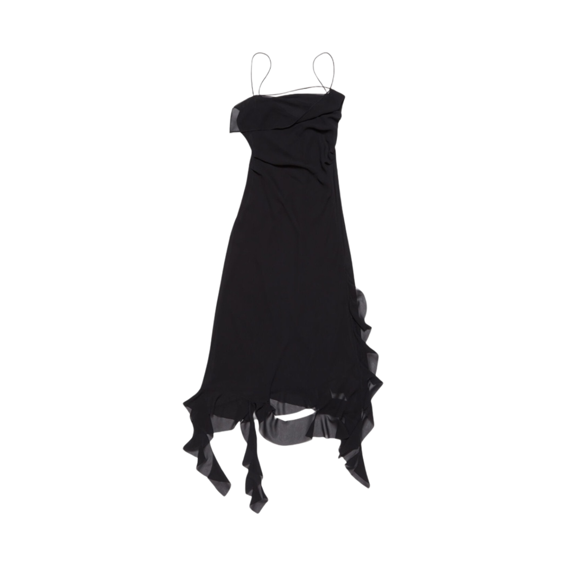 A20642-900 (W) Acne Studios Ruffle Strap Dress Black