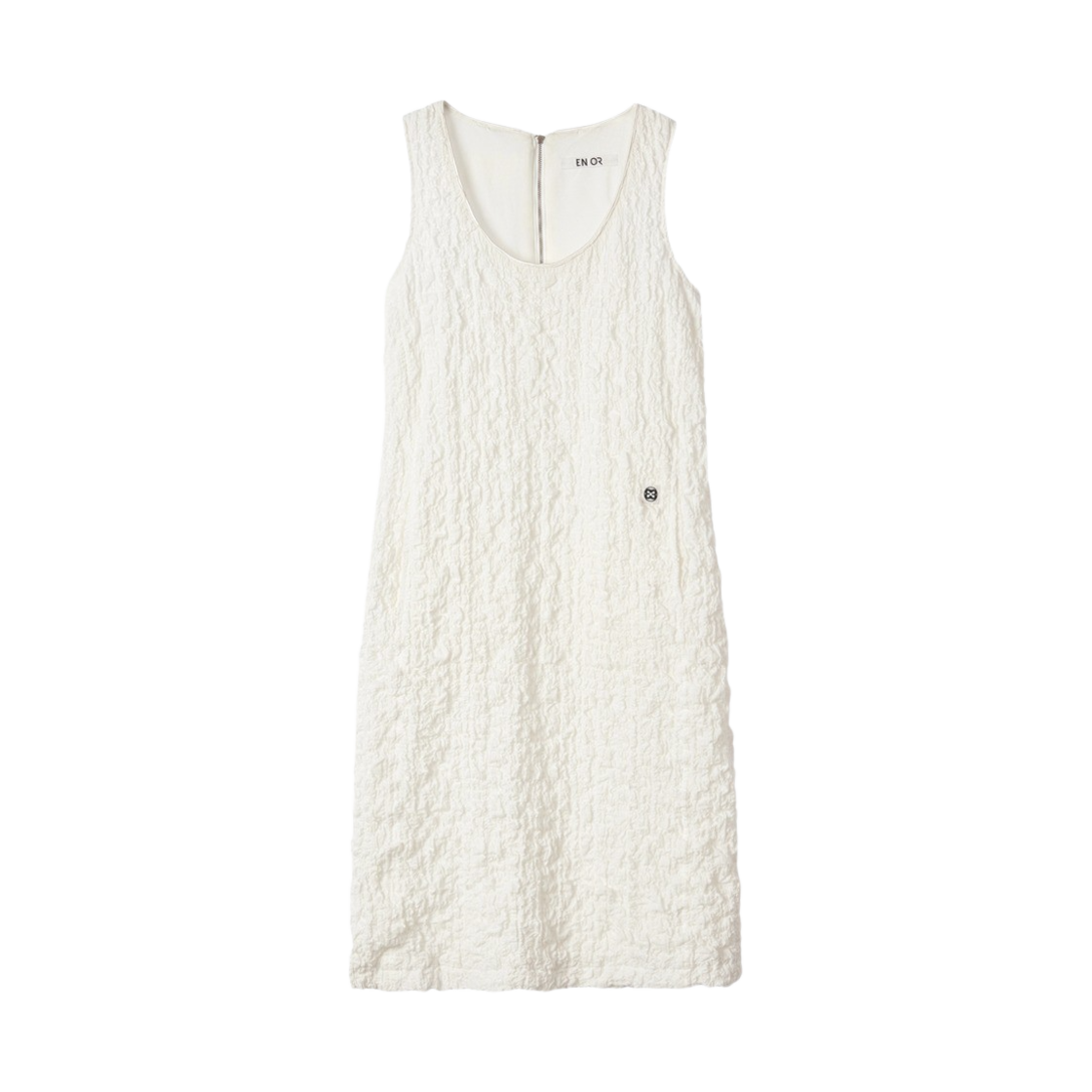엔오르 우먼 링클 셔링 드레스 화이트(Enor Women Wrinkled Shirring Dress White)