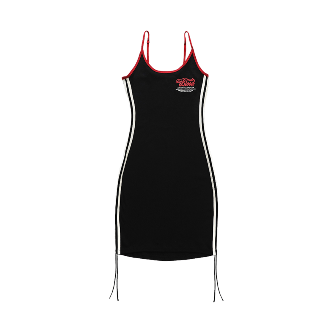 (W) 배드 블러드 빈티지 로고 스파게티 스트링 미니 드레스 블랙((W) Bad Blood Vintage Logo Spaghetti String Mini Dress Black)