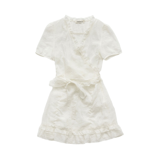 FV24C_OP01IV00 FARVEN Egg Wrap Dress Ivory