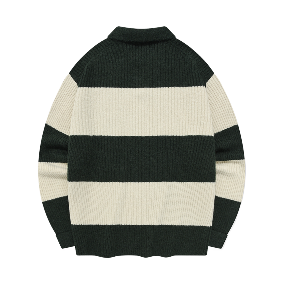 커버낫 컨트라스트 스트라이프 카라 니트 그린(Covernat Contrast Stripe Collar Knit Green) - 2