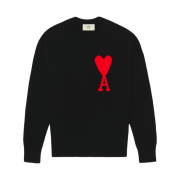 AMI de Coeur Oversize Intarsia Sweater Black Red