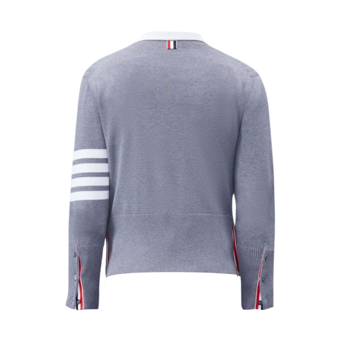 톰브라운 클래식 코튼 사선 케이블 풀오버 라이트 그레이(Thom Browne Classic Cotton 4-Bar Cable Pullover Light Grey) - 2