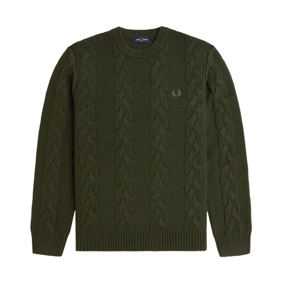 AFPM2438562-408 Fred Perry Chunky Cable Knit Hunting Green