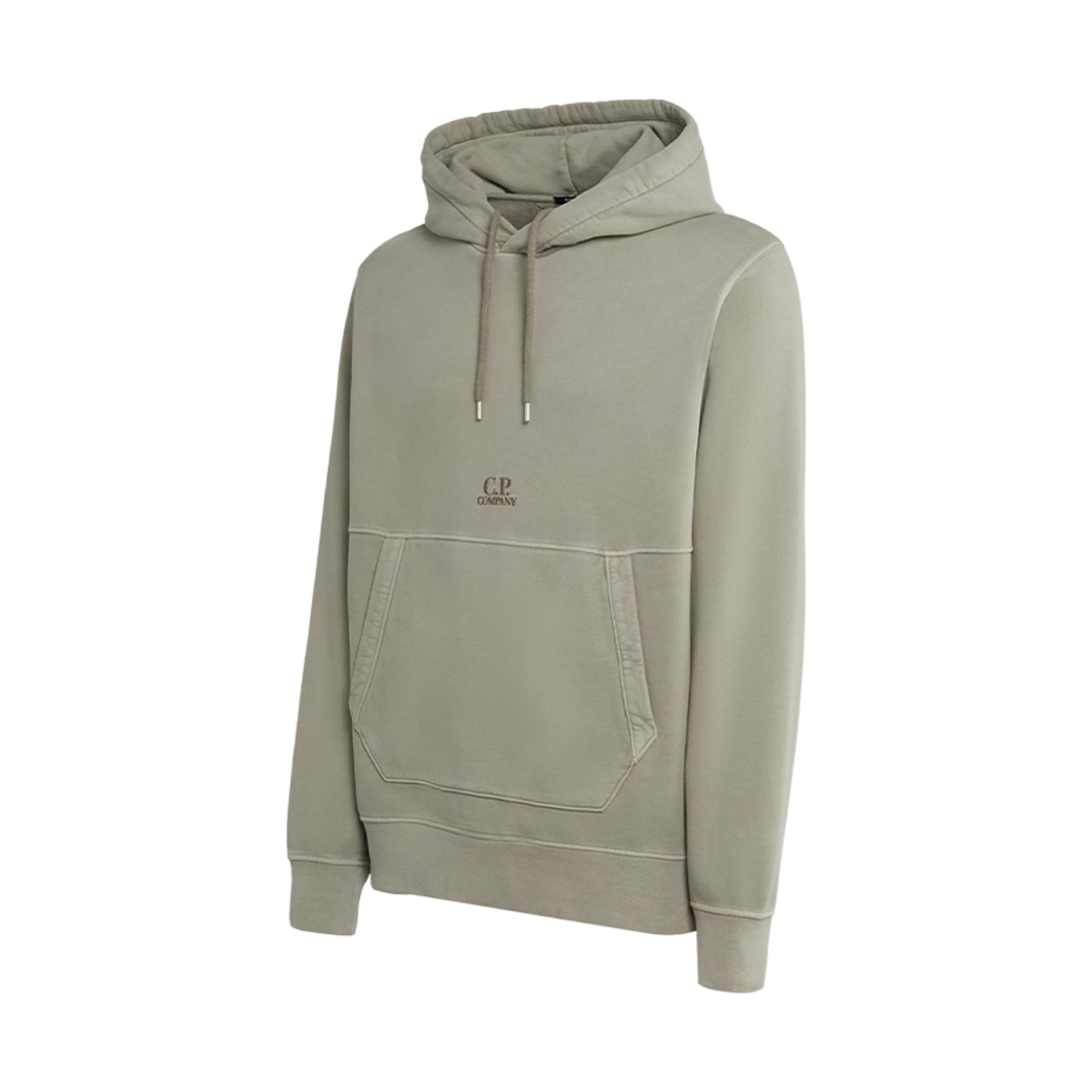 C.P. 컴퍼니 브러쉬드 & 에머라이즈드 다이애그널 플리스 로고 후드 실버 세이지 브라운 - 23FW(C.P. Company Brushed & Emerized Diagonal Fleece Logo Hoodie Silver Sage Brown - 23FW) - 2