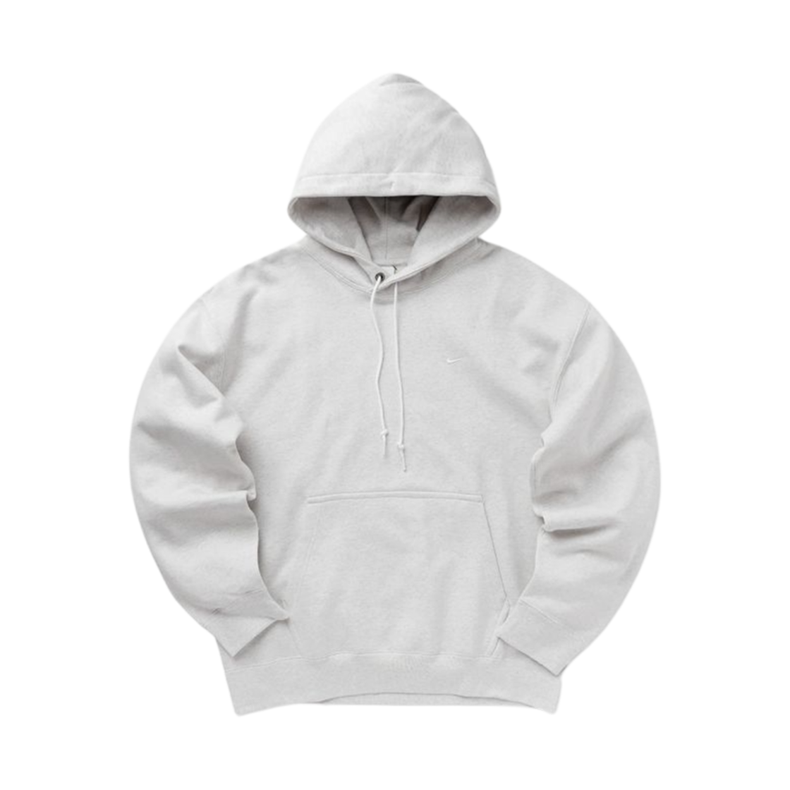 나이키 솔로 스우시 플리스 풀오버 후드 버치 헤더 화이트 - 아시아(Nike Solo Swoosh Fleece Pullover Hoodie Birch Heather White - Asia)