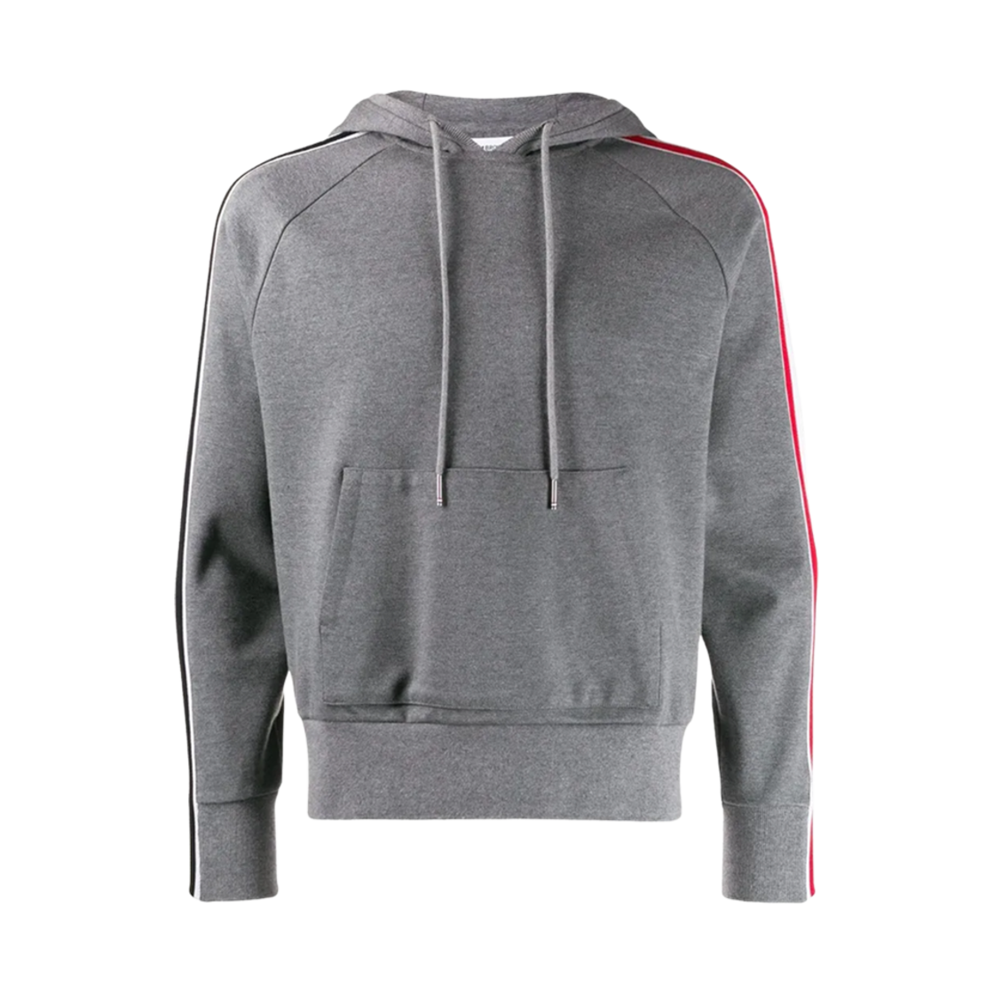 MJT224A-06168-035 Thom Browne Interlock RWB Stripe Hoodie Medium Grey