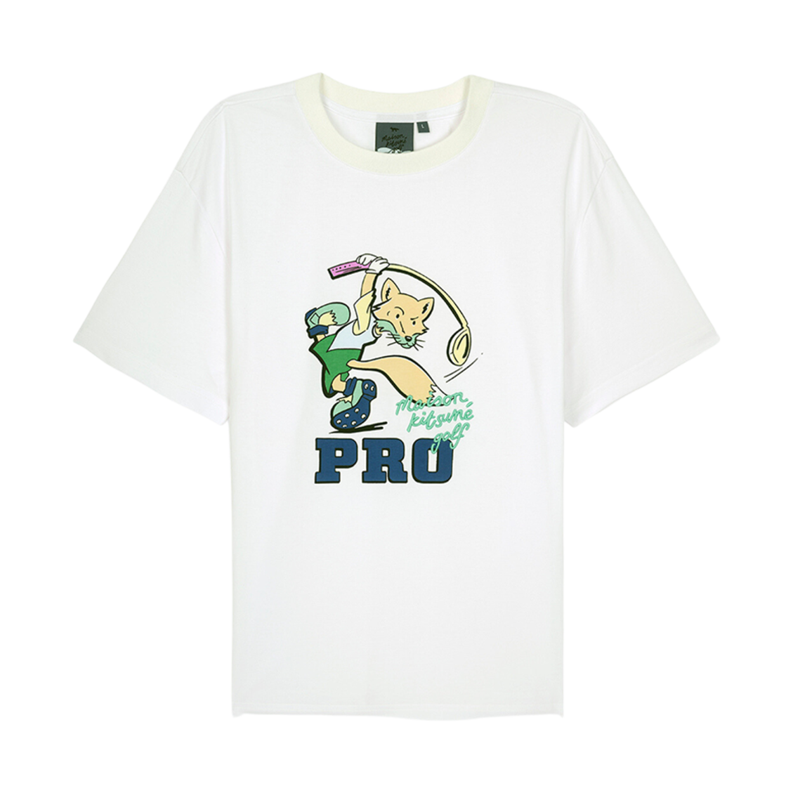 메종 키츠네 스윙 폭스 숏슬리브 티셔츠 화이트(Maison Kitsune Swing Fox Short Sleeve T-Shirt White) - 1
