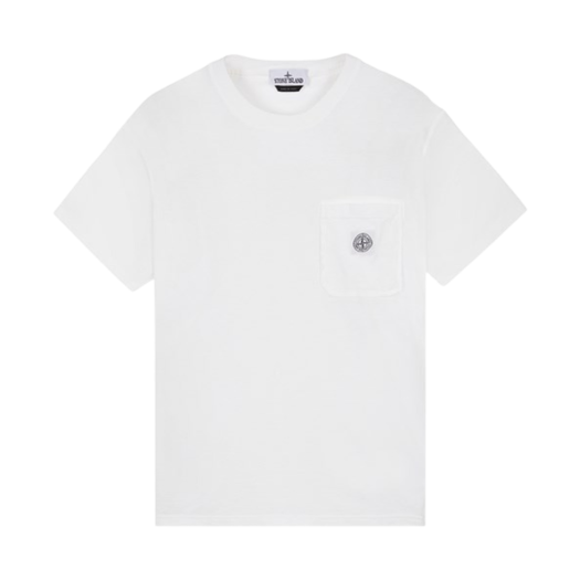 Stone Island 21957 Fissato Treatment Short Sleeve Organic Cotton T-Shirt White - 24SS