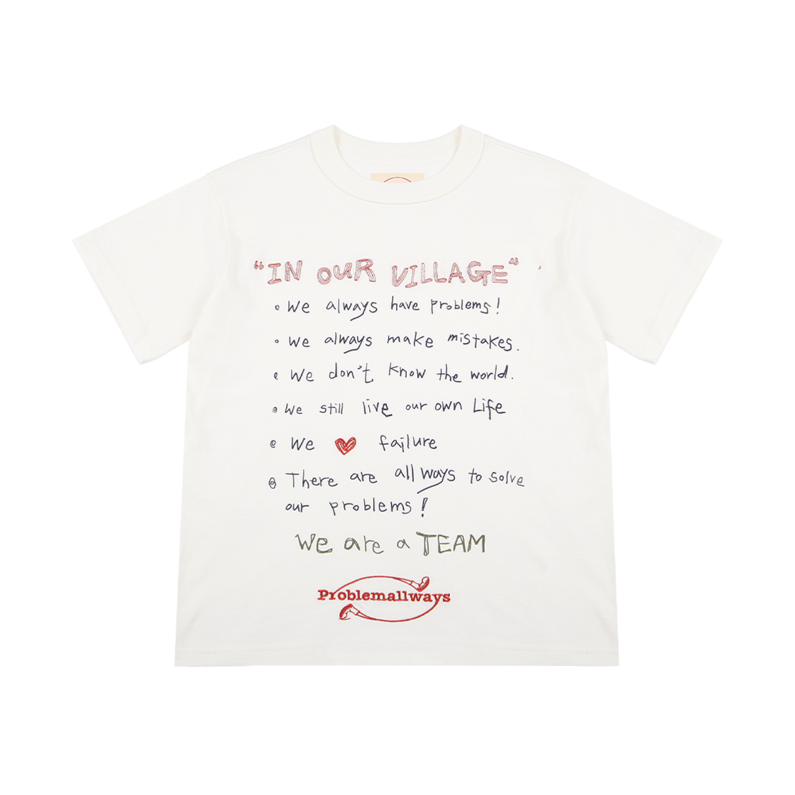 D01TS01WH Problemallways Village Rule T-Shirt White
