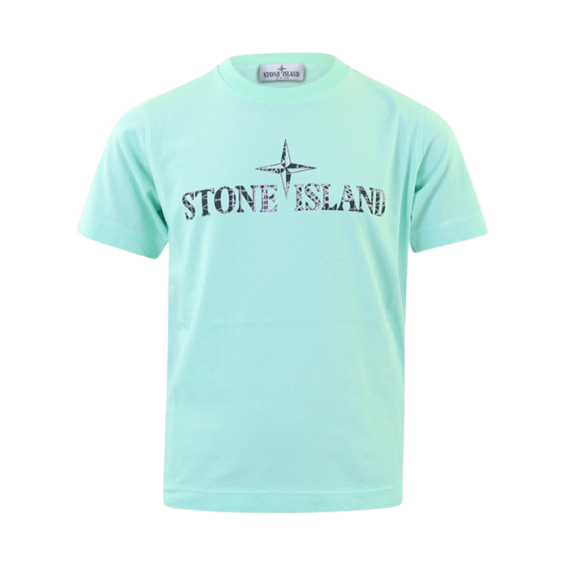 781621073-V0044 (Kids) Stone Island 21073 'Camo Two' Print T-Shirt Aqua - 23SS