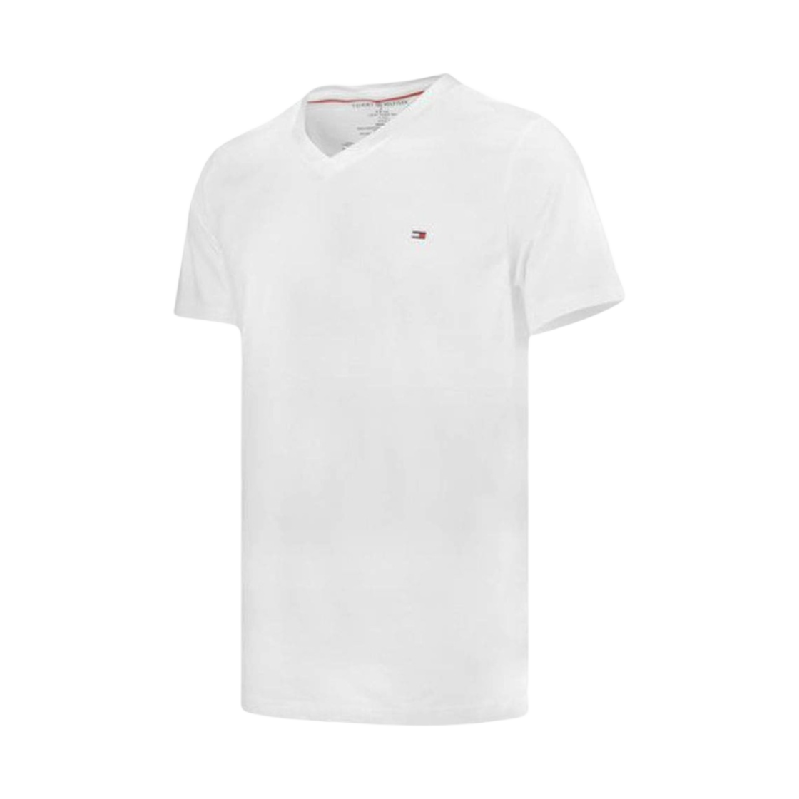 타미 힐피거 플래그 코어 브이넥 티셔츠 화이트(Tommy Hilfiger Flag Core V-Neck T-Shirt White)