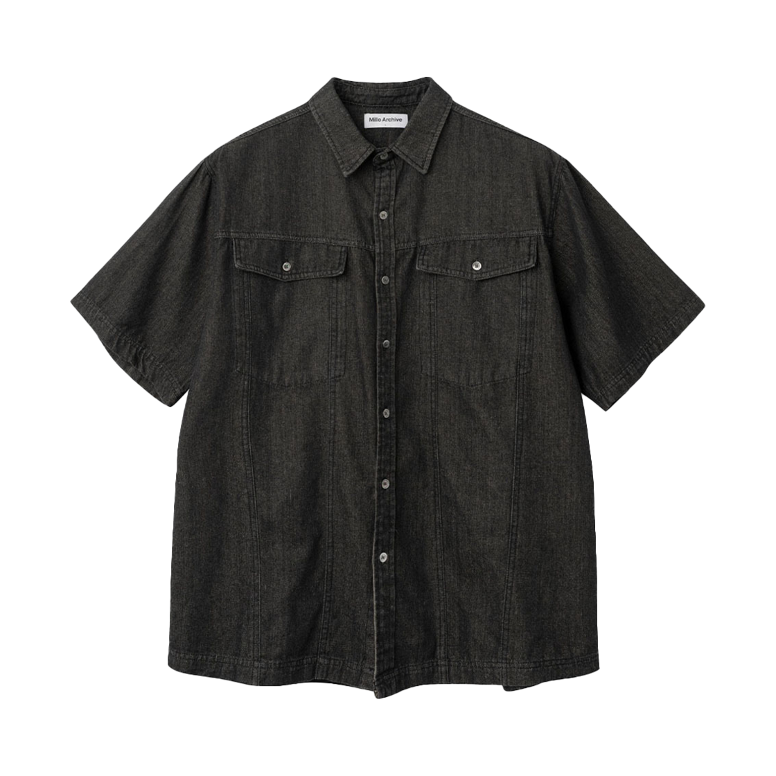 밀로 아카이브 투 포켓 데님 하프 셔츠 블랙(Millo Archive Two Pocket Denim Half Shirts Black)