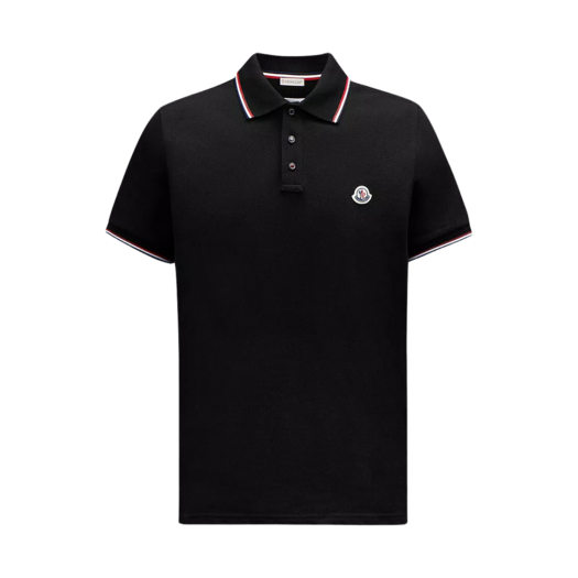 J2-091-8A70300-84556-999 Moncler Logo Patch Polo Shirt Black - 24FW