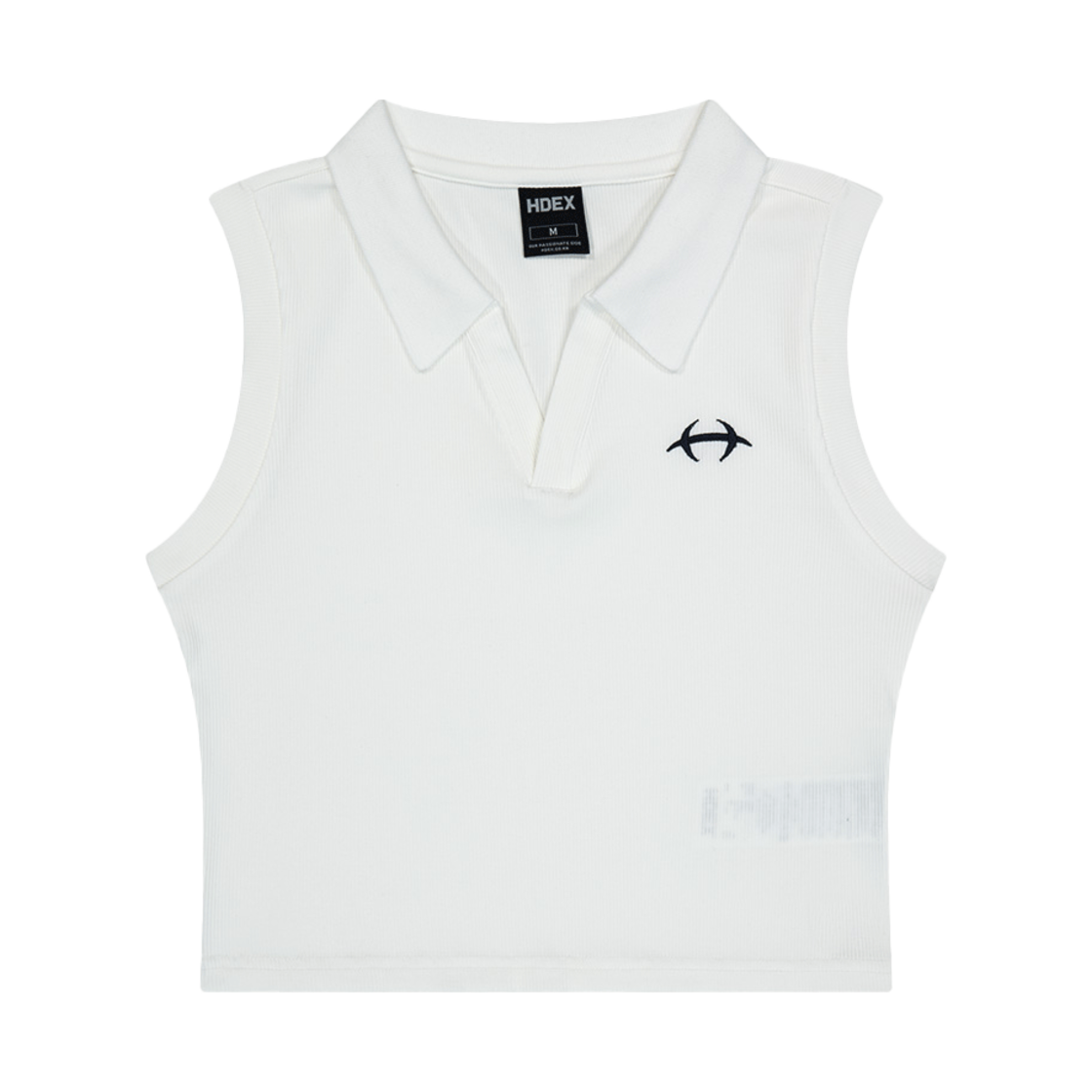 H252WLCSL010WH HDEX Womens Open Pique Crop Sleeveless White