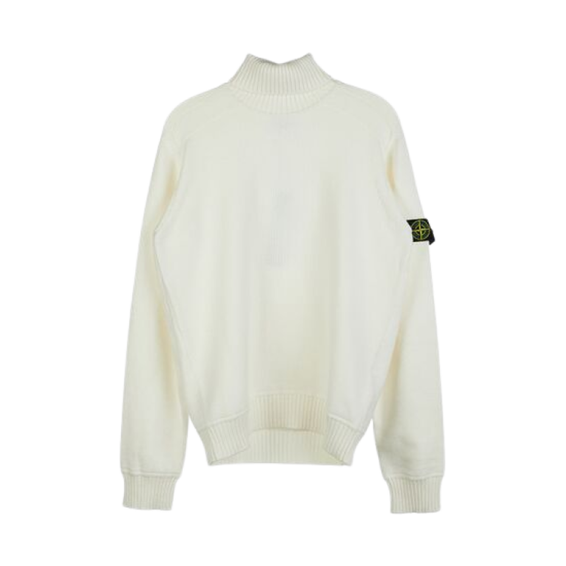 7516504A2-V0001 (Kids) Stone Island 504A2 Wappen Logo Knit White - 21FW