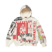 Supreme Collage Zip Up Hooded Sweatshirt White - 24SS