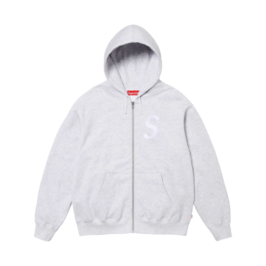 슈프림 S 로고 집업 후드 스웨트셔츠 애쉬 그레이 - 24FW(Supreme S Logo Zip Up Hooded Sweatshirt Ash Grey - 24FW)