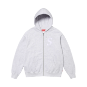 Supreme S Logo Zip Up Hooded Sweatshirt Ash Grey - 24FW