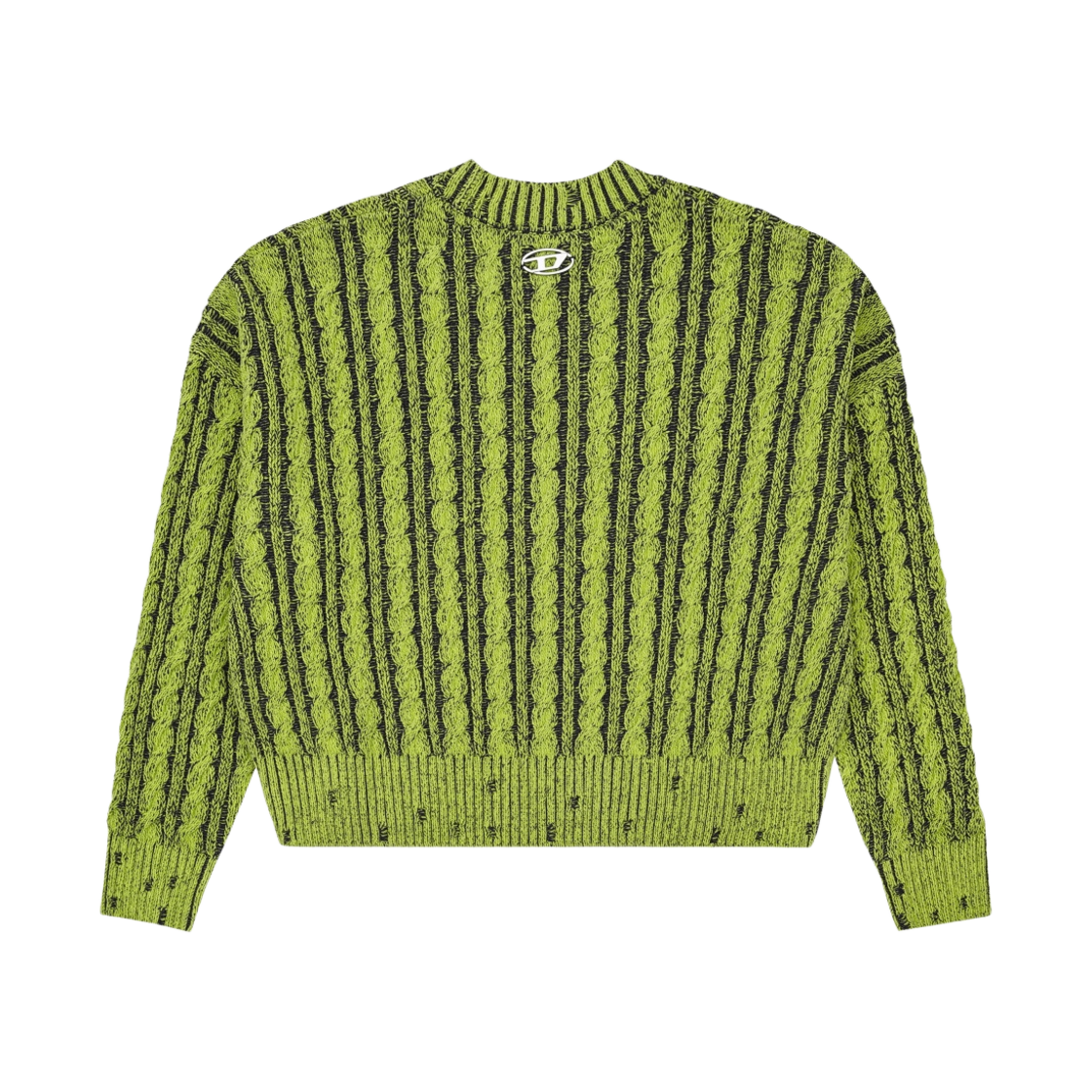 (W) 디젤 M-옥시아 투톤 코튼 청키 점퍼 그린((W) Diesel M-Oxia Chunky Jumper in Two-Tone Cotton Green) - 2