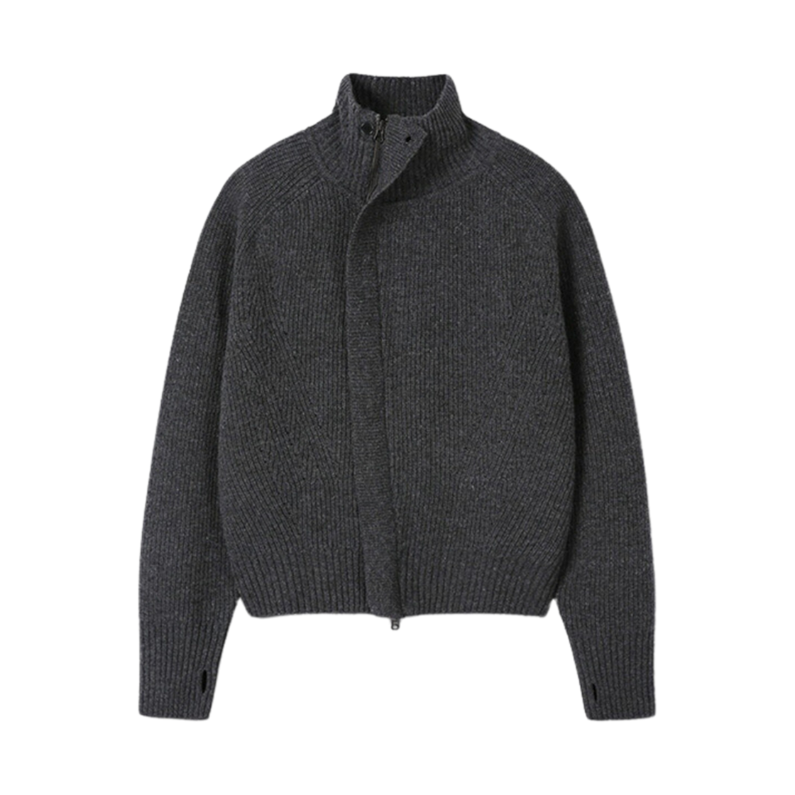 토니웩 울 다이애그널 지퍼 스웨터 차콜(Tonywack Wool Diagonal Zippered Sweater Charcoal) - 1