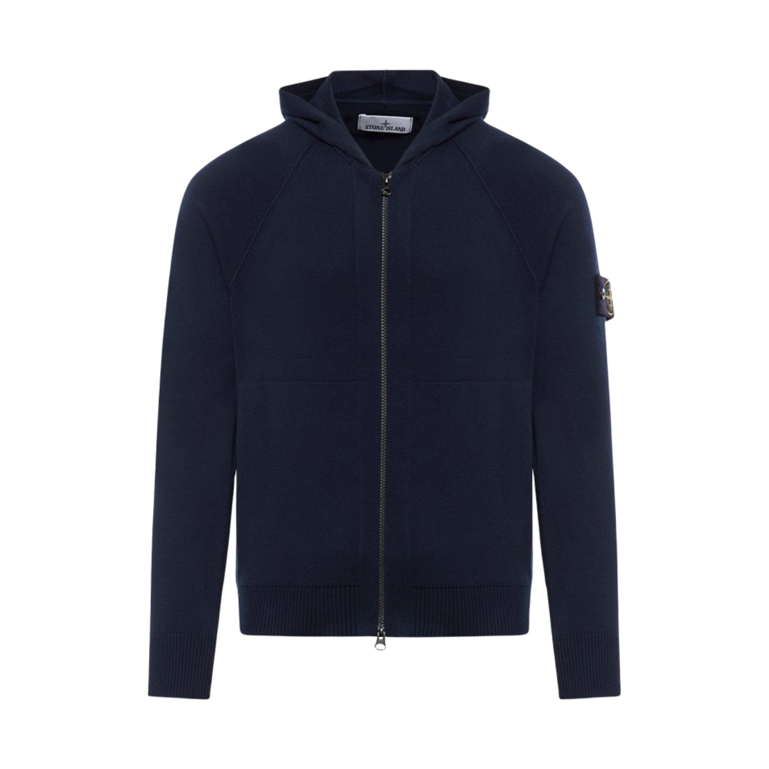 스톤 아일랜드 547B2 로고 패치 집업 스웨터 네이비 블루 - 24SS(Stone Island 547B2 Logo Patch Zip Up Sweater Navy Blue - 24SS) - 1