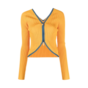(W) Diesel Double Zip Knitted Cardigan Yellow