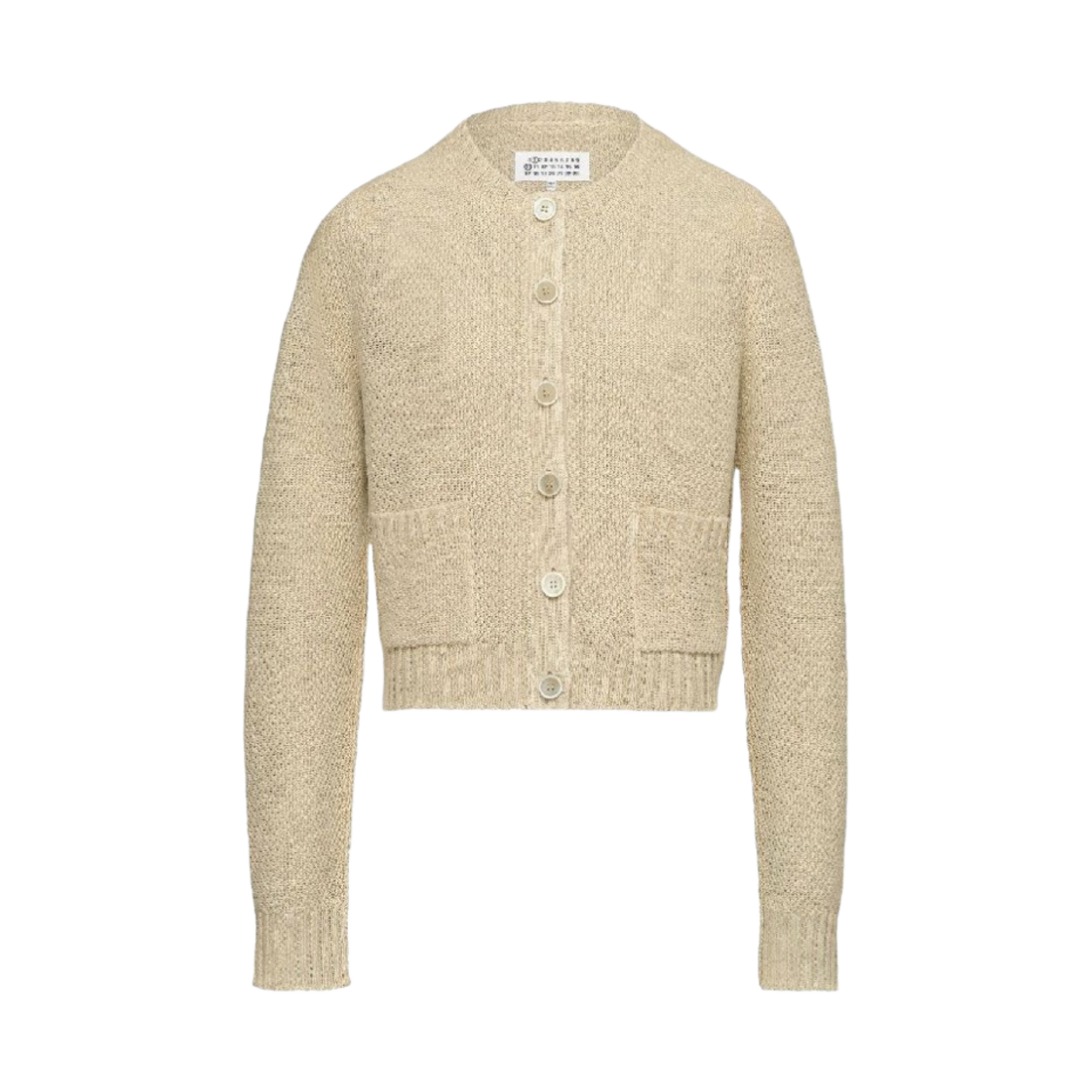 S51HP0004S18200113 (W) Maison Margiela Hemp Basket Weave Knit Cardigan Banana