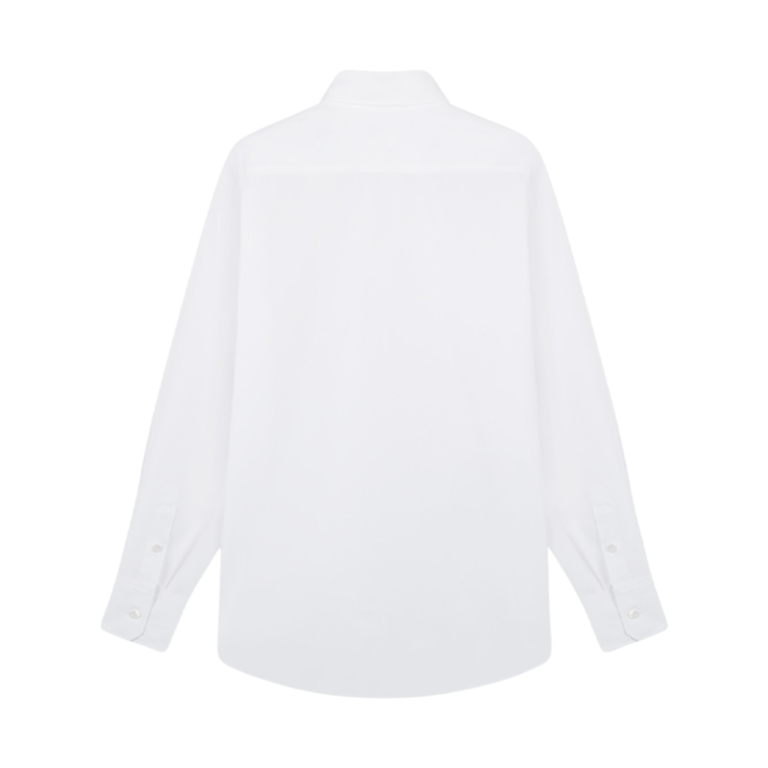 (W) 메종 키츠네 캐주얼 셔츠 그레이 폭스 헤드 패치 코튼 포플린 화이트((W) Maison Kitsune Casual Shirt With Grey Fox Head Patch In Cotton Poplin White) - 2