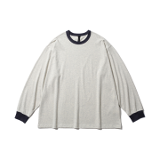 [SS25] moif Ringer L/S Tee Heather Oatmeal
