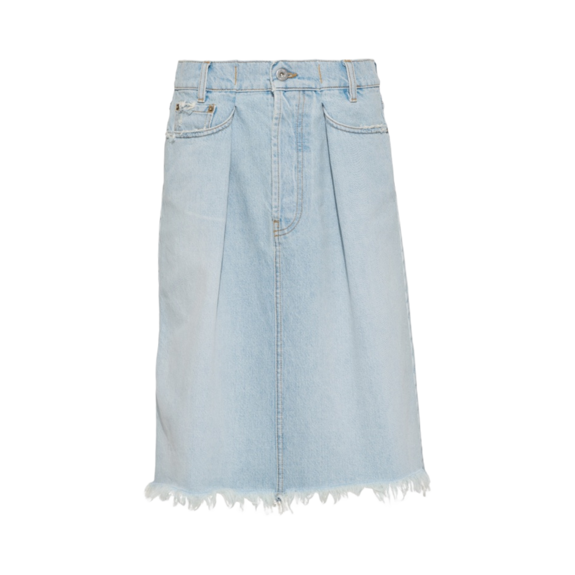 (W) 미우 미우 데님 스커트 라이트 블루((W) Miu Miu Denim Skirt Light Blue) - 1