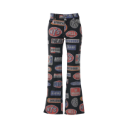 (W) Hysteric Glamour Pattern Flare Denim Pants Black