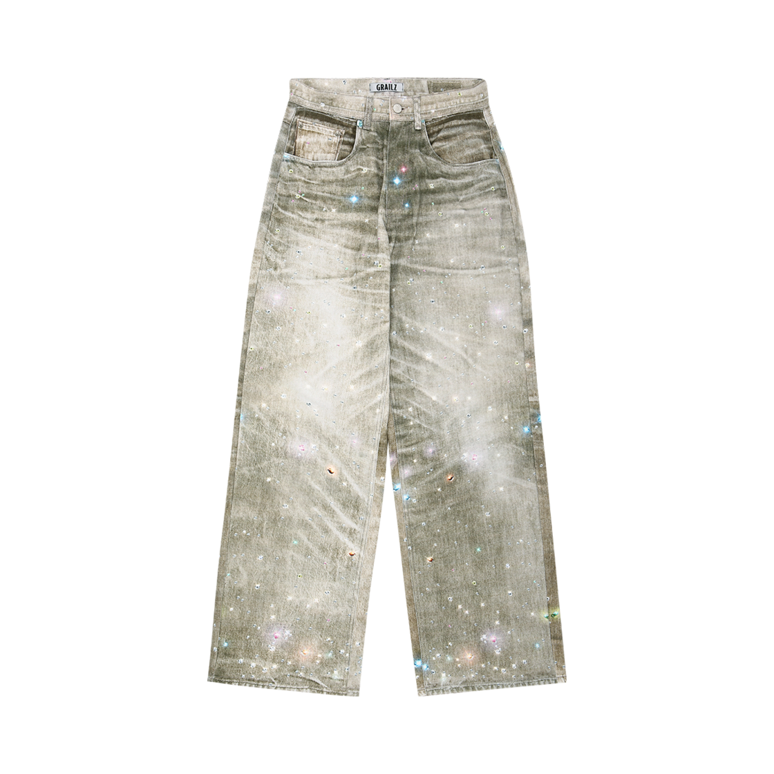GR25SSFB01BG GRAILZ Jewel illusion pants beige