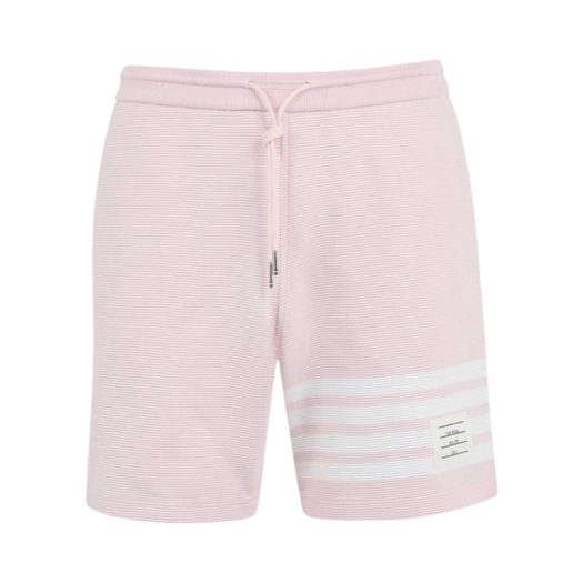 Thom Browne Cotton Ottoman Rib 4-Bar Sweatshorts Light Pink