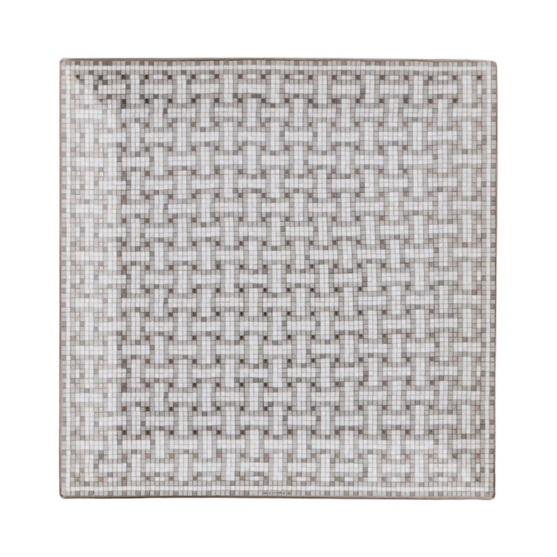 P035044P Hermes Mosaique Au 24 Platinum Square Plate N°4 Sans Coloris (1 Plate)
