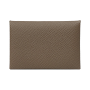Hermes Calvi Card Holder Epsom & Palladium Etoupe