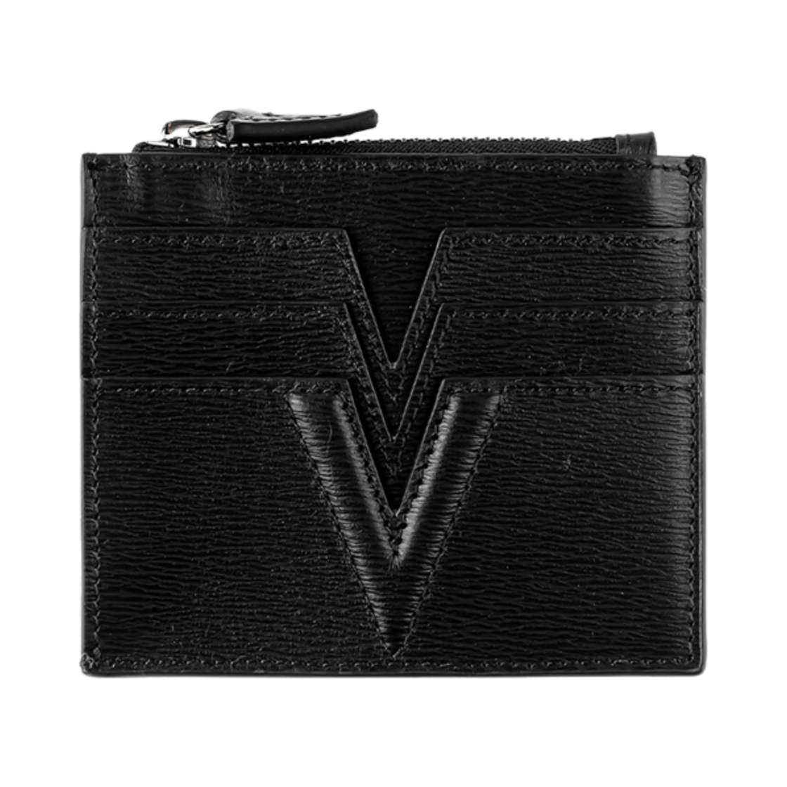1000827-1A00593-1B00E Versace Cow Leather Card Holder Black